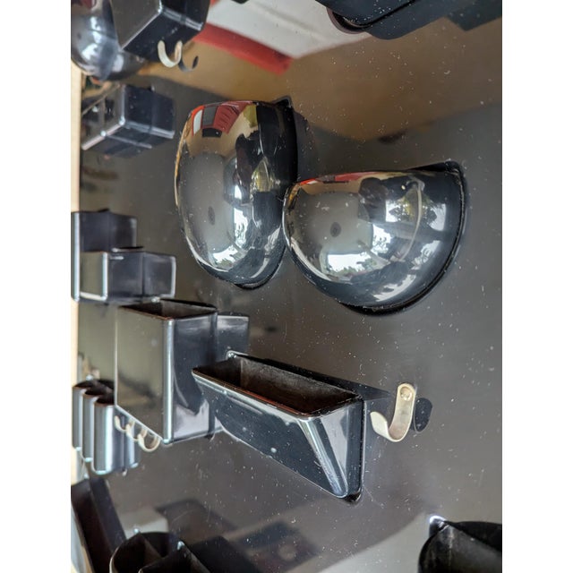 Black Plastic & Metal 1970s Container Panel Utensilo by D. Maurer Becker for Design M, Early Production For Sale - Image 4 of 17