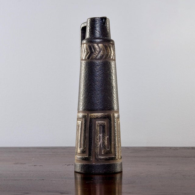 Mid Century Signed Ewer Form Ceramic Vase by Ceramano of West Germany For Sale - Image 4 of 9