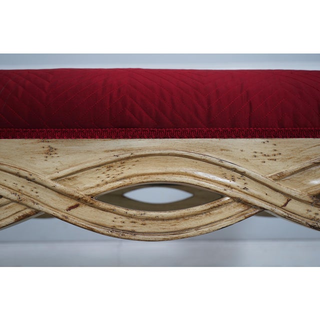Pama French Louis XV Style Upholstered Window Bench For Sale - Image 9 of 14
