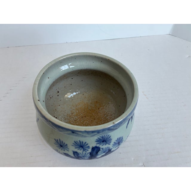 Japanese Antique Japanese Blue White Porcelain Chinoiserie Cachepot For Sale - Image 3 of 11