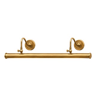 Handcrafted Brass Double-Arm Picture Light for Large Artwork & Gallery Walls For Sale