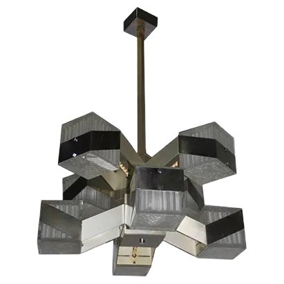 Cubic Modernist Chandelier, 1970s For Sale