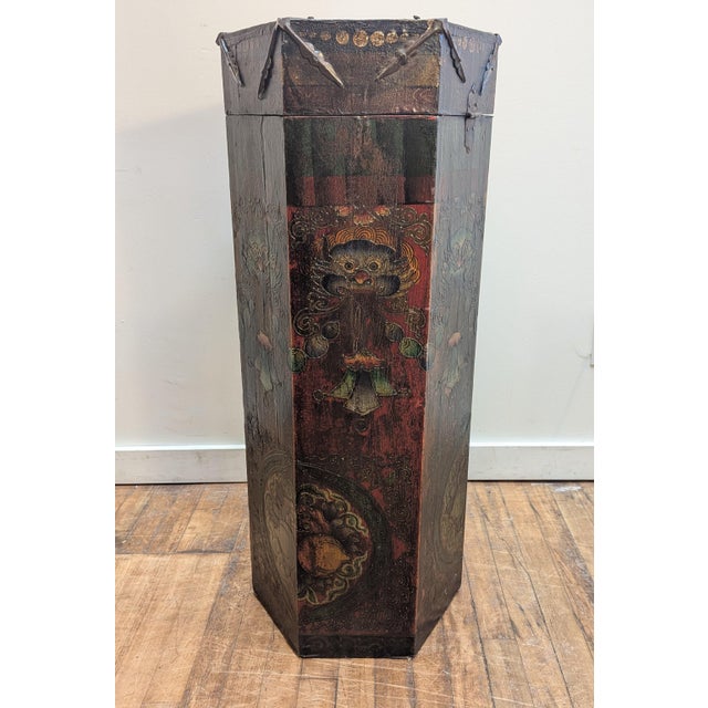 Folk Art 1950s Tibetan Scroll Box For Sale - Image 3 of 15