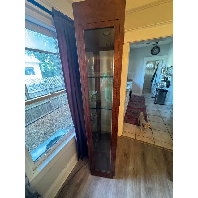 Henredon 1960s Attributed to Henredon Campaign Style Lighted Display Cabinets (2) For Sale - Image 4 of 11