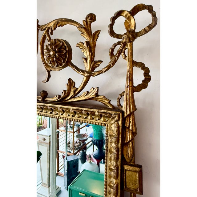 Gold Robert Adam Style British Georgian Giltwood Wall Mirror For Sale - Image 8 of 9