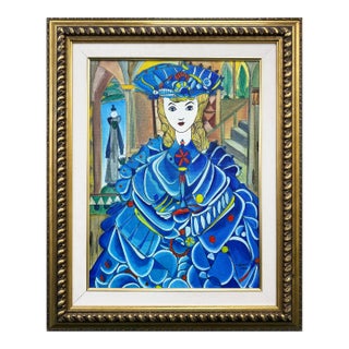 José Mijares, Serie Habaneras, Original Oil Painting, Hand Signed, Framed, 1990 For Sale