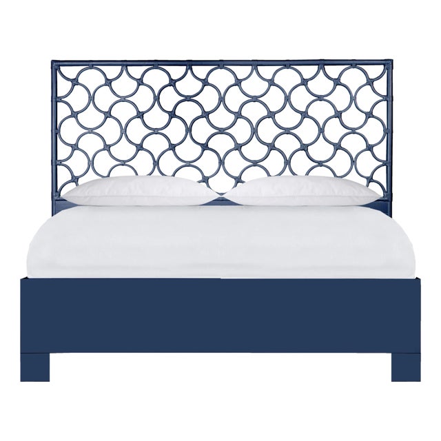 Mar Platform Bed King, Navy Blue For Sale