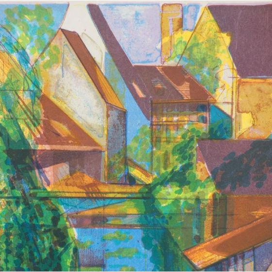 Modern Camille Hilaire, La Lauch à Colmar, Lithograph For Sale - Image 3 of 4
