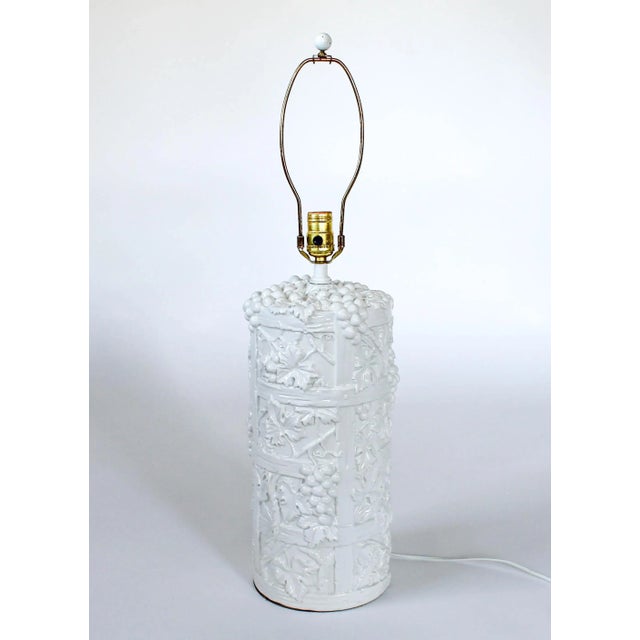 Italian Ceramic Table Lamp W/ Grapevine Motif For Sale - Image 11 of 11