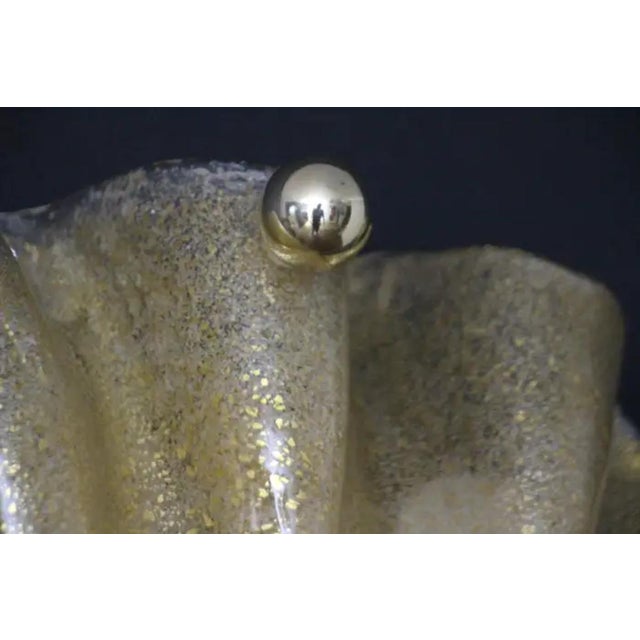1980s Shell Shaped Sconces in Gold Murano Glass by Murano for Murano, 2000, Set of 2 For Sale - Image 5 of 14