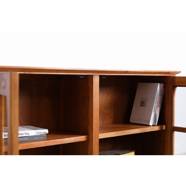 Mission Solid Oak Double Door Bookcase - Michael's Cherry For Sale - Image 9 of 11