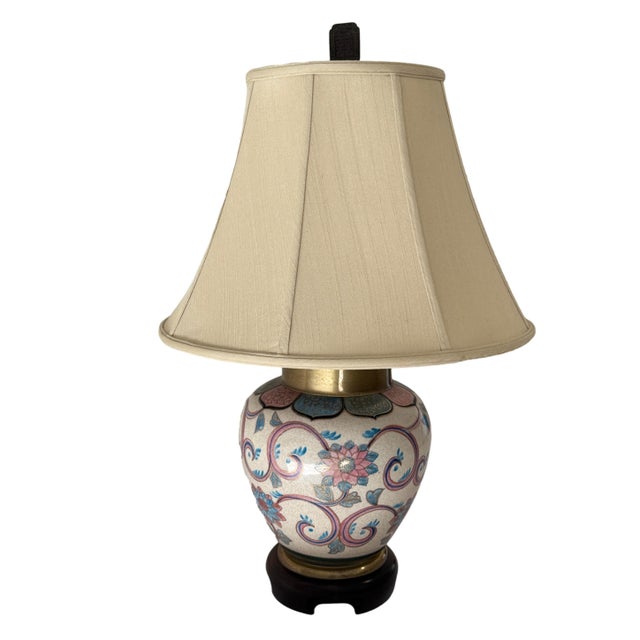 Vintage Frederick Cooper Chinoiserie Crackle Glaze Ginger Jar Table Lamp For Sale - Image 10 of 16