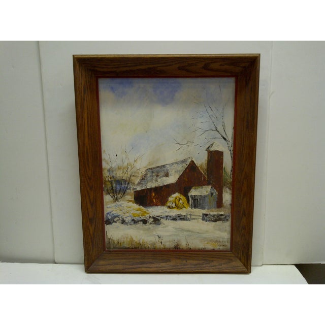 1967 The Barn by B. Fisk Original Painting on Board Chairish
