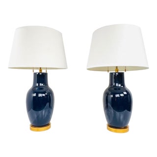 Custom Mottega Table Lamps - A Pair For Sale