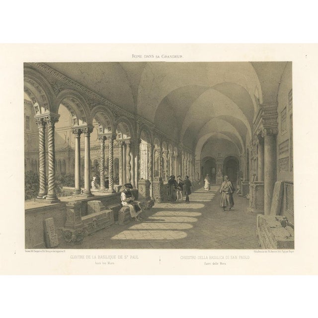Cloister of San Paolo Fuori Le Mura, 1869, Paper For Sale - Image 4 of 10