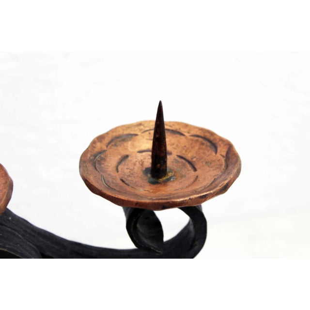 Black Large Iron Candleholder, 1950s For Sale - Image 8 of 11