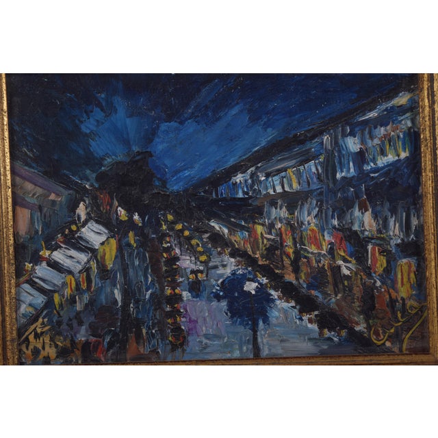 1950s Cuca, Night Street Scene, 1950s, Oil Painting on Panel, Framed For Sale - Image 5 of 10
