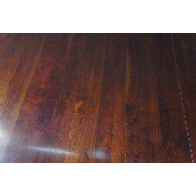 Brown Attributed Williams Sonoma Home Regency Style Cherry Double Pedestal Dining Room Table For Sale - Image 8 of 11