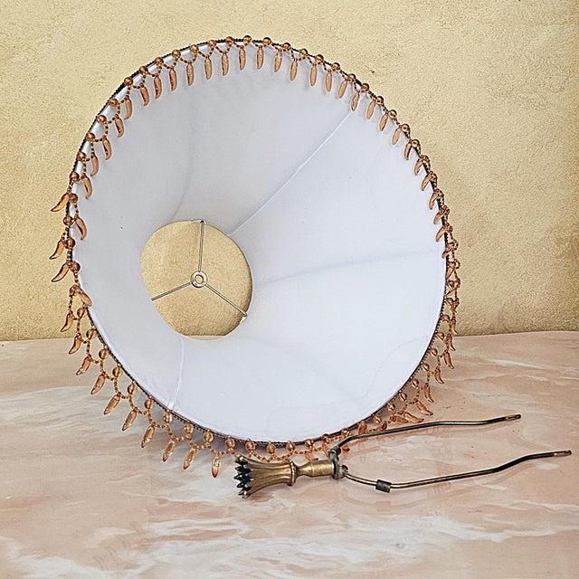 Antique Frederick Cooper Ornate Hollywood Regency Table Lamp With Fringe Shade For Sale - Image 10 of 18
