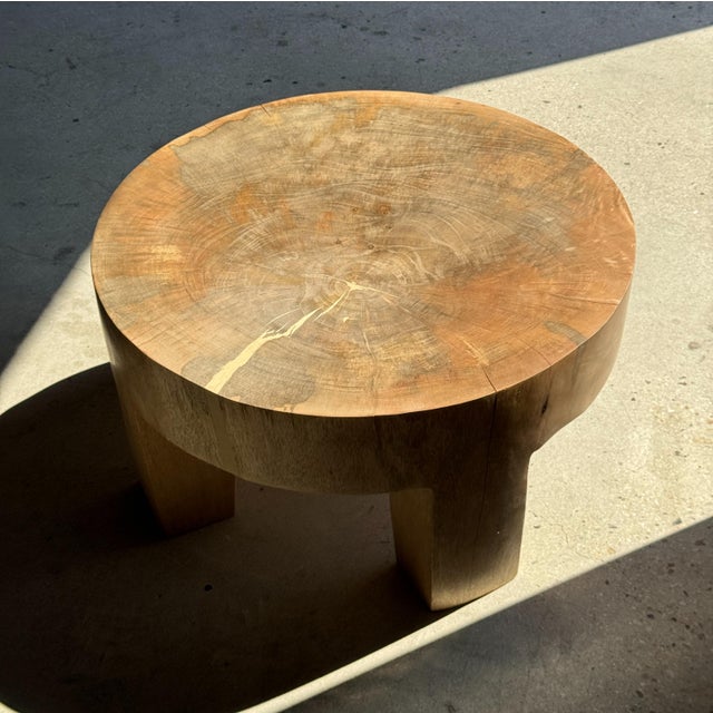 1980s Low 4-Legged Coffee Table in Mango Wood, 1980s For Sale - Image 5 of 11