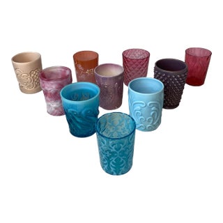1930s Rare Eclectic Collection Art Glass Tumblers - Set of 10 For Sale