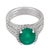 Contemporary Vintage 3.21 Carat Emerald Diamond 18k White Gold Ring, Size 6 For Sale - Image 3 of 6