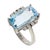 Vintage 18k White Gold Aquamarine and Diamond Cocktail Ring. Ring features an impressive six (6) carat Aquamarine accented...