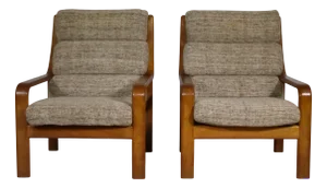 Mid-Century Teak High Back Chairs from L. Olsen & Søn Møbelfabrik, Denmark, 1960s, Set of 2