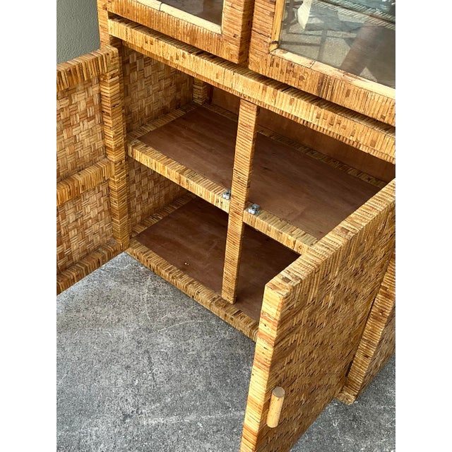 Vintage Woven Rattan Cabinet For Sale - Image 4 of 12