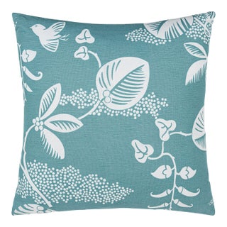 The House Of Scalamandré Pepper Square Pillow In Turquoise For Sale