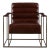 Transitional Hensen Leather Accent Chair, Brown For Sale