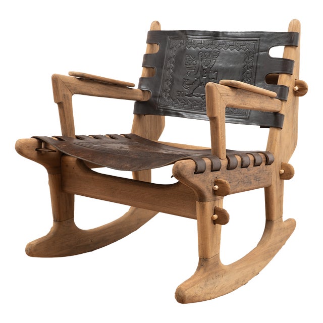 Small Sling Rocking Chair by Angel Pazmino from Muebles De Estilo, 1960s For Sale