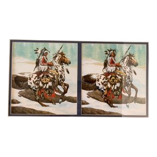 1980s Bev Doolittle “Guardian Spirits” - A Pair in One Frame For Sale