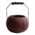 Mid 20th Century Brown Round Gourd Basket With Handle For Sale