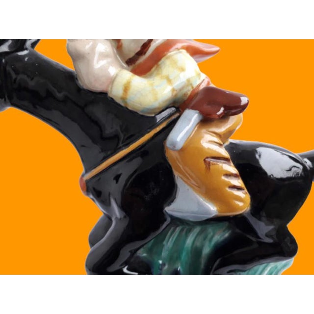 Large Art Deco Hand-Painted Cowboy on Horse from Komloss, 1920s For Sale - Image 4 of 18