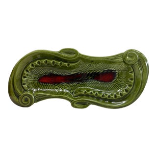 Vintage Marcia of California Sculptural Green Ashtray For Sale
