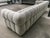 Custom "Oscar" Tufted Grey Velvet Sofa With Brass Base For Sale - Image 4 of 5