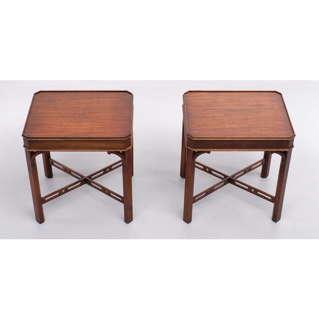 1960s Georgian Revival Mahogany Side Tables by Bevan Funnell, England, 1960s, Set of 4 For Sale - Image 5 of 9