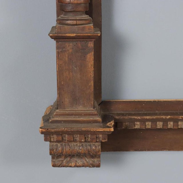 Wood Large Walnut Mirror Frame For Sale - Image 7 of 12