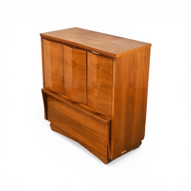 Sculptural Atomic Style Mid-Century Modern 5-Drawer Highboy Dresser, C. 1960s For Sale - Image 9 of 9