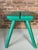 French Brutalist Wooden Stool in Green Paint, 1950s For Sale - Image 11 of 18