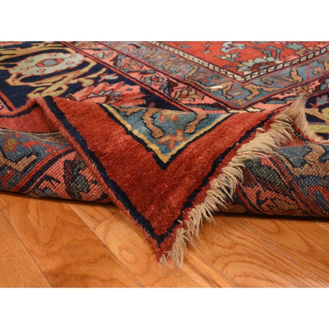 Textile 1920 11'2"x18'5" Prismatic Red Antique Persian Bijar Wool Pure Weft Hand Knotted Rug For Sale - Image 7 of 11