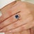 Antique Iolite Halo Ring With Diamond Accents in 925 Sterling Silver - Size 7 For Sale - Image 4 of 11