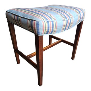 Mid 20th Century Mahogany and Upholstered Vanity Stool For Sale