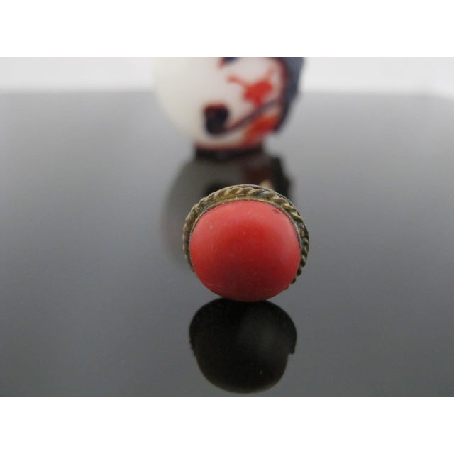 Glass Chinese Ruyi Crab Lotus Carved Overlay Red & Blue Peking Glass Snuff Bottle For Sale - Image 7 of 11