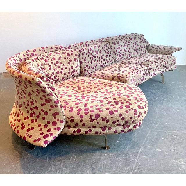 Vintage Italian Biomorphic Sectional Sofa For Sale - Image 10 of 12