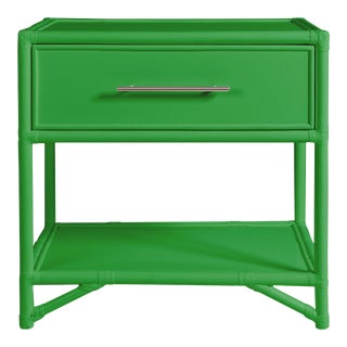 Olympia One-Drawer Nightstand in Bright Green For Sale