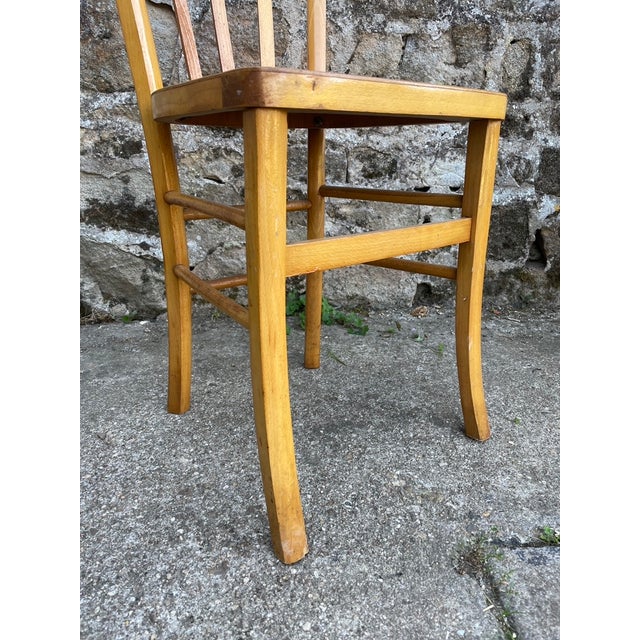 Beechwood Bistro Chairs from Luterma, France, 1950, Set of 6 For Sale - Image 6 of 14