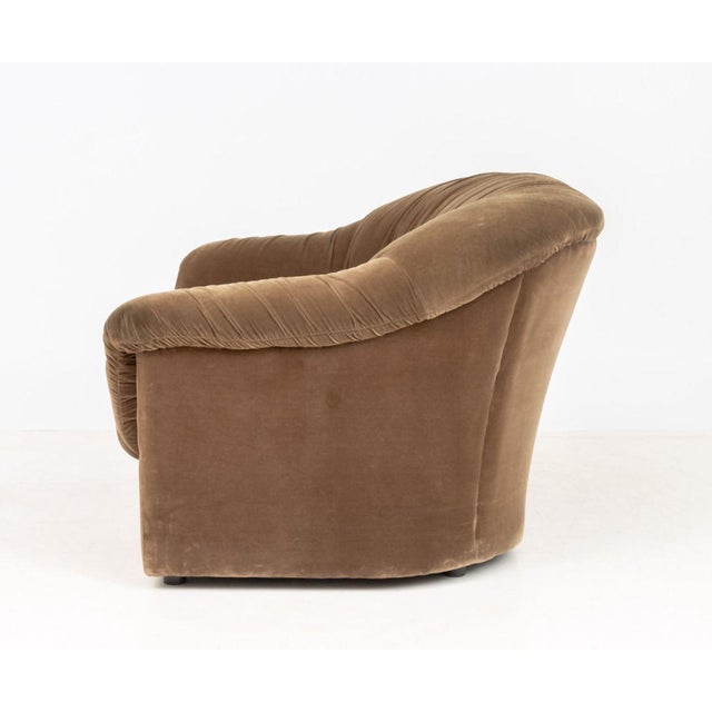 Textile Italian Velvet Upholstered 2-Seat Sofa, 1970s For Sale - Image 7 of 8