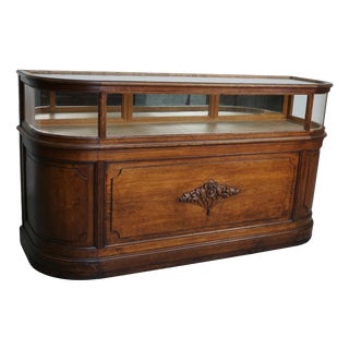 Antique Early 20th Century French Oak Jewelry Cabinet For Sale